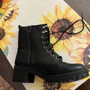 Madden Girl Black Combat Boots